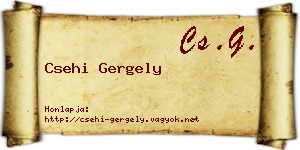 Csehi Gergely névjegykártya
